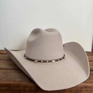Cavenders Rodeo wool leather cream hat